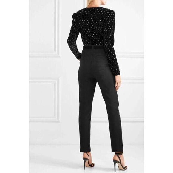 Self Portrait Guipure Black Jumpsuit Lace Trimmed Embellished Size 4 - Picture 5 of 17